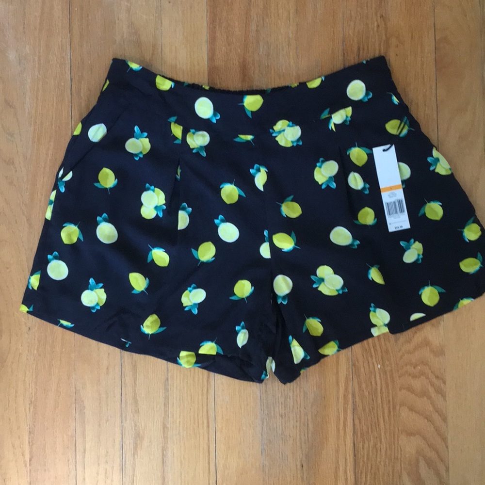 NWT Lemon Print Cynthia Rowley Shorts